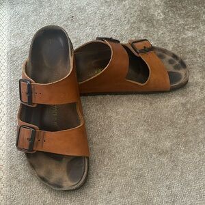 Brown leather Birkenstocks